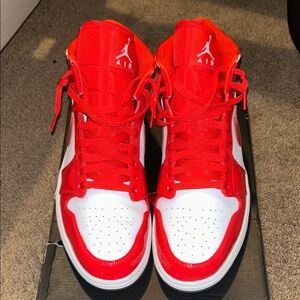 Jordan High-Top Red and White Sneakers